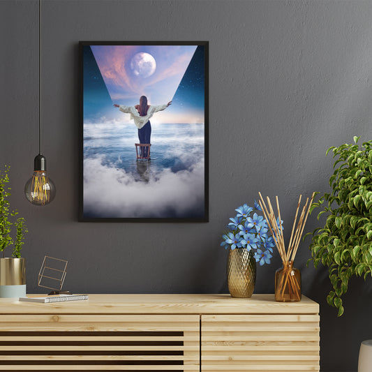 Karanlıktan Ufka Çerçeveli Poster