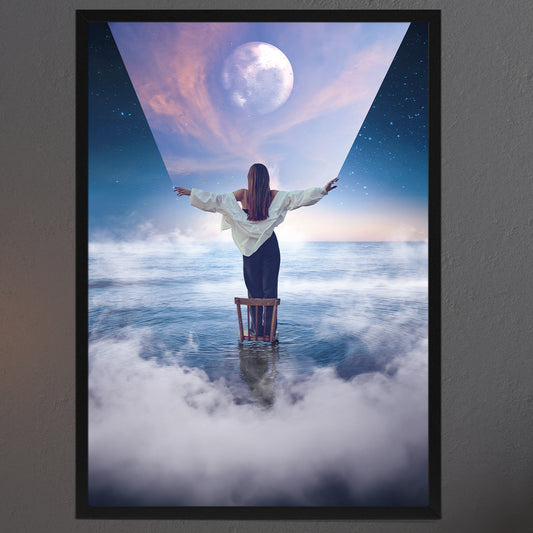 Karanlıktan Ufka Çerçeveli Poster
