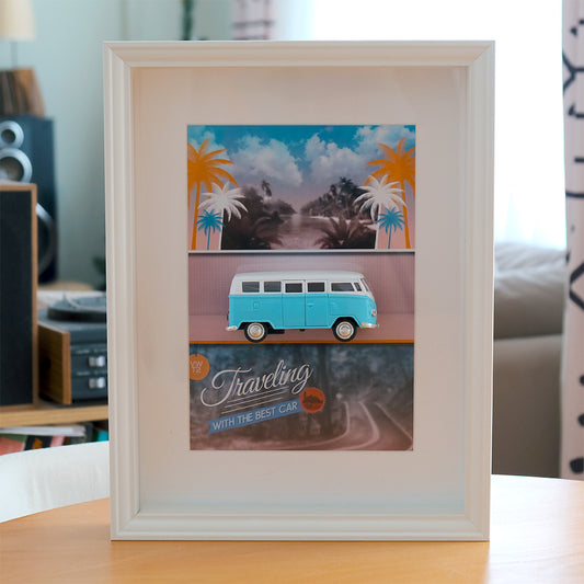VW T2 Traveling - 3D Çerçeveli Poster